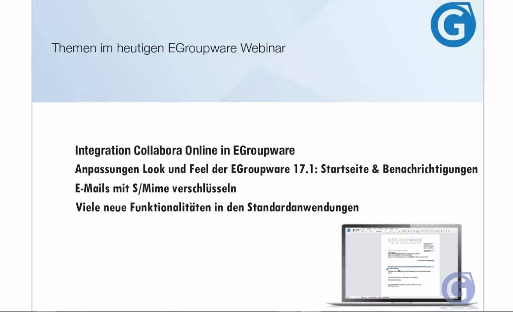 New EGroupware Version 17.1 new functions