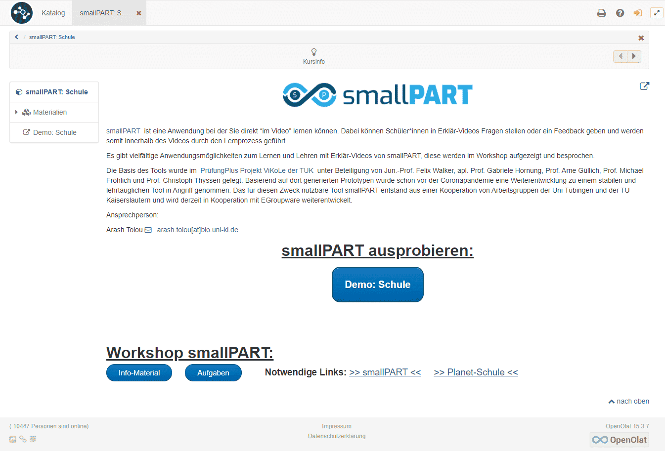smallPART Tutorial LTI Connection