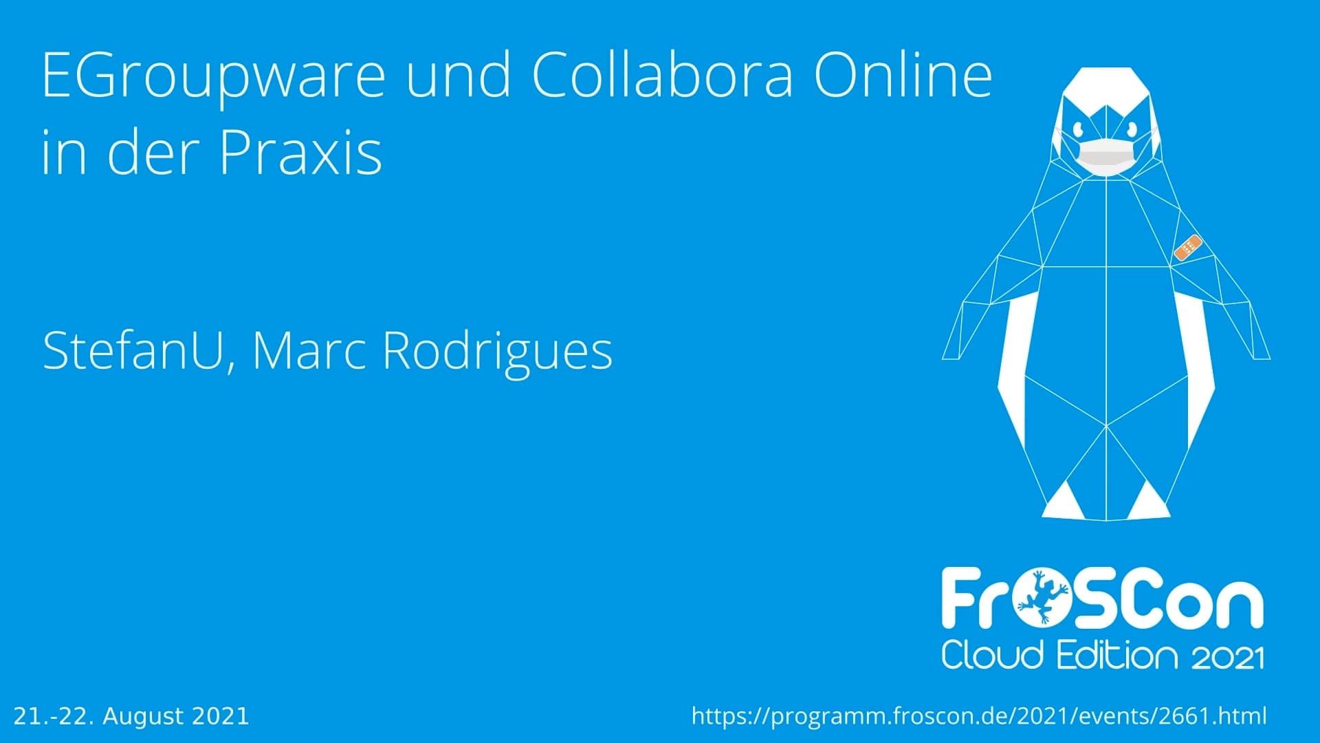 Froscon 2021: EGroupware und Collabora Online in der Praxis